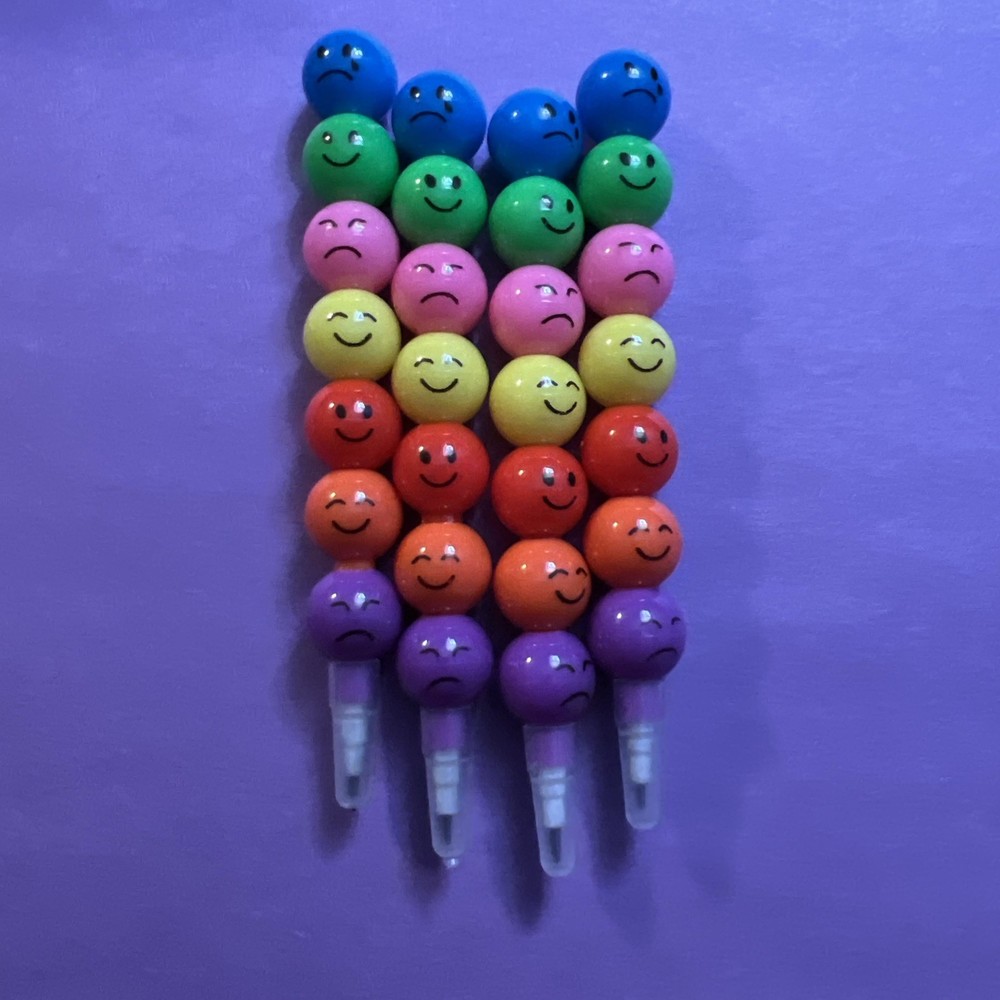4 Stackable Mechanical Faces Pencils New