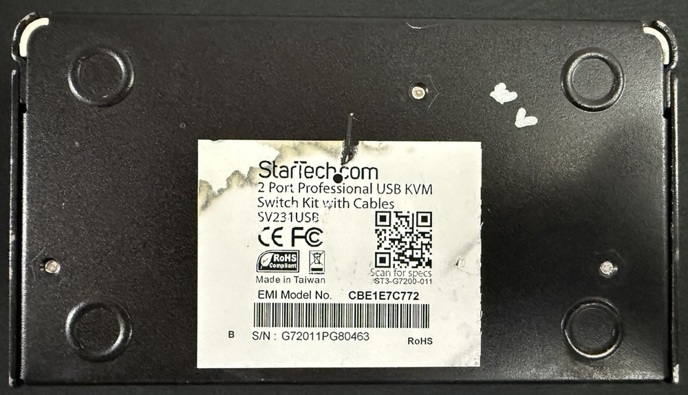 StarTech .com 2-Port Professional USB KVM Switch SV231USB *no cables