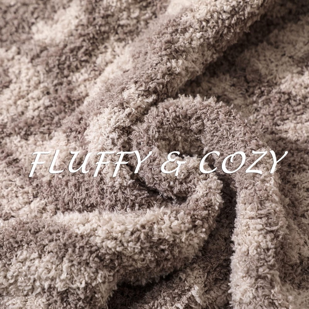 Fuzzy Leopard Knitted Throw Blanket Soft Cozy Warm Microfiber Blanket for Cou...