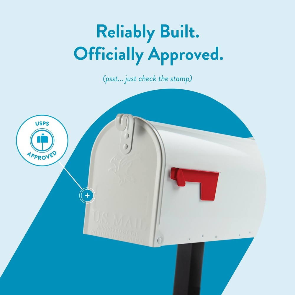 Mailbox-to-Go Weather-Resistant Steel Medium, White