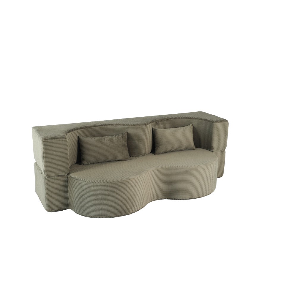 75" Foldable Convertible Sofa Bed, 3-Seater Sleeper with Memory Foam