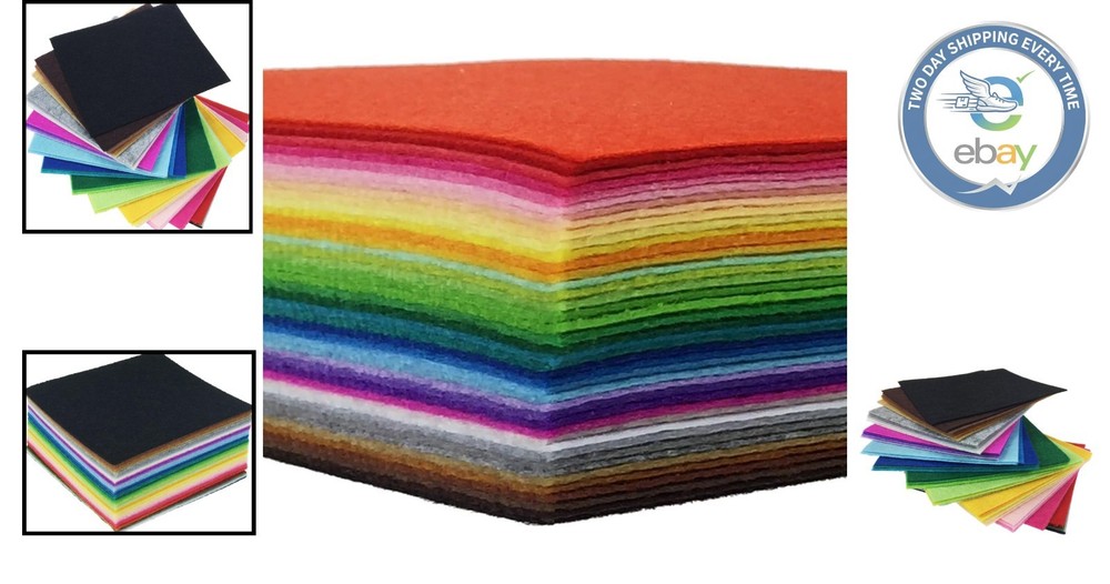Durable 1mm Thick Felt Fabric Sheets - 42 Assorted Colors for Crafters
