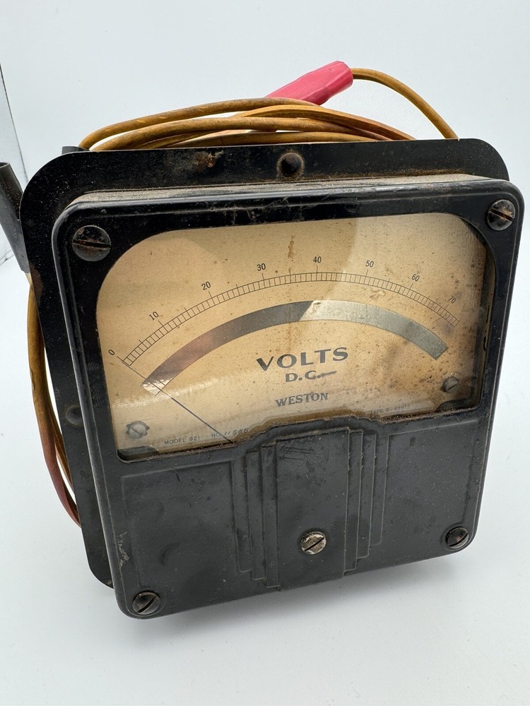 Vintage 1957 Weston Voltmeter Model 921 Panel Meter 300 Volts DC