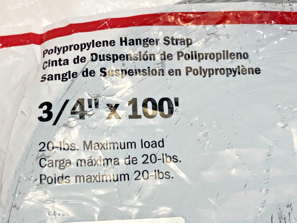 3/4" x 100' ~ Sioux Chief Polypropylene Pipe Hanger Strap