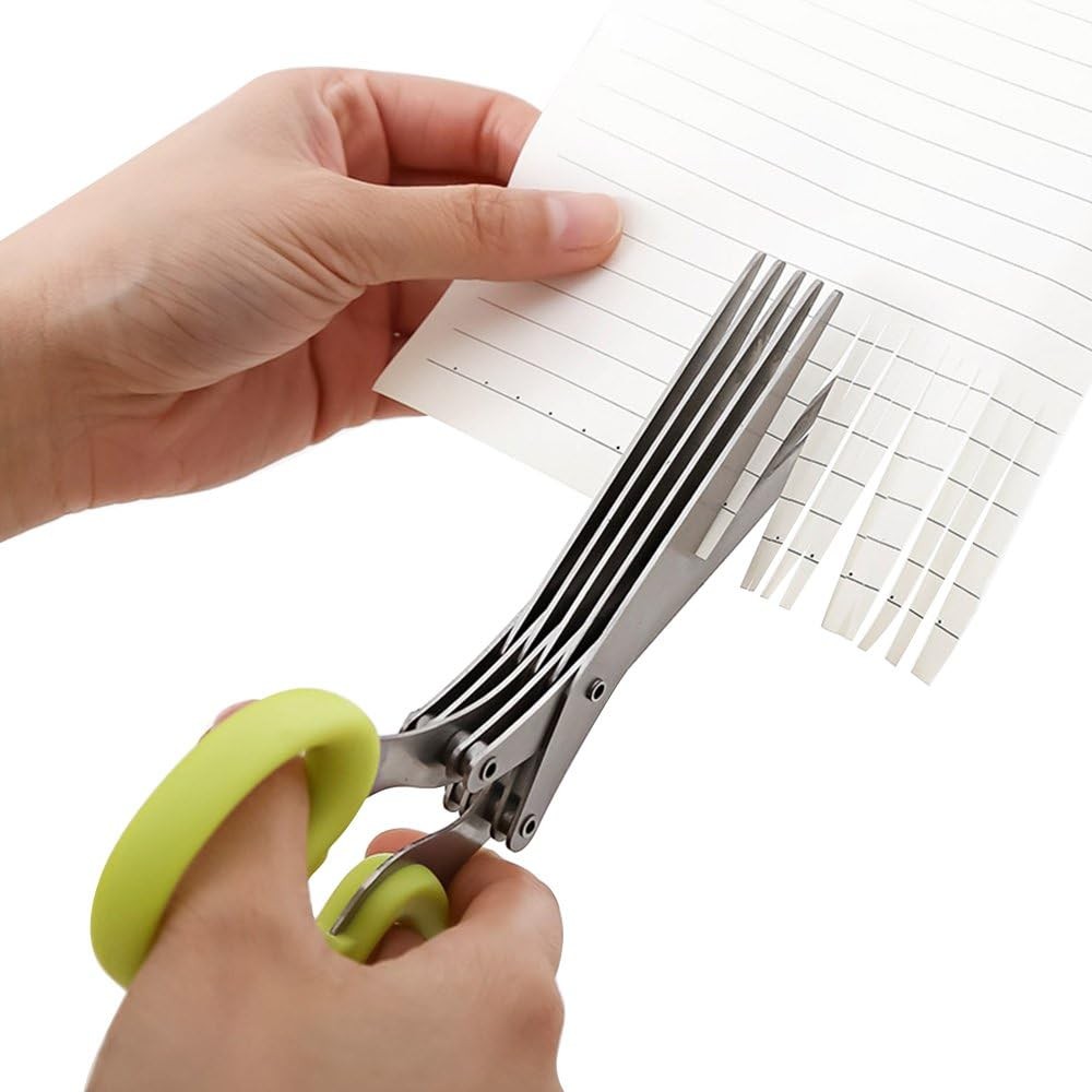 Stainless Steel 5 Blade Professional Shredding Scissors Sharp Herb Kitchen Tool
