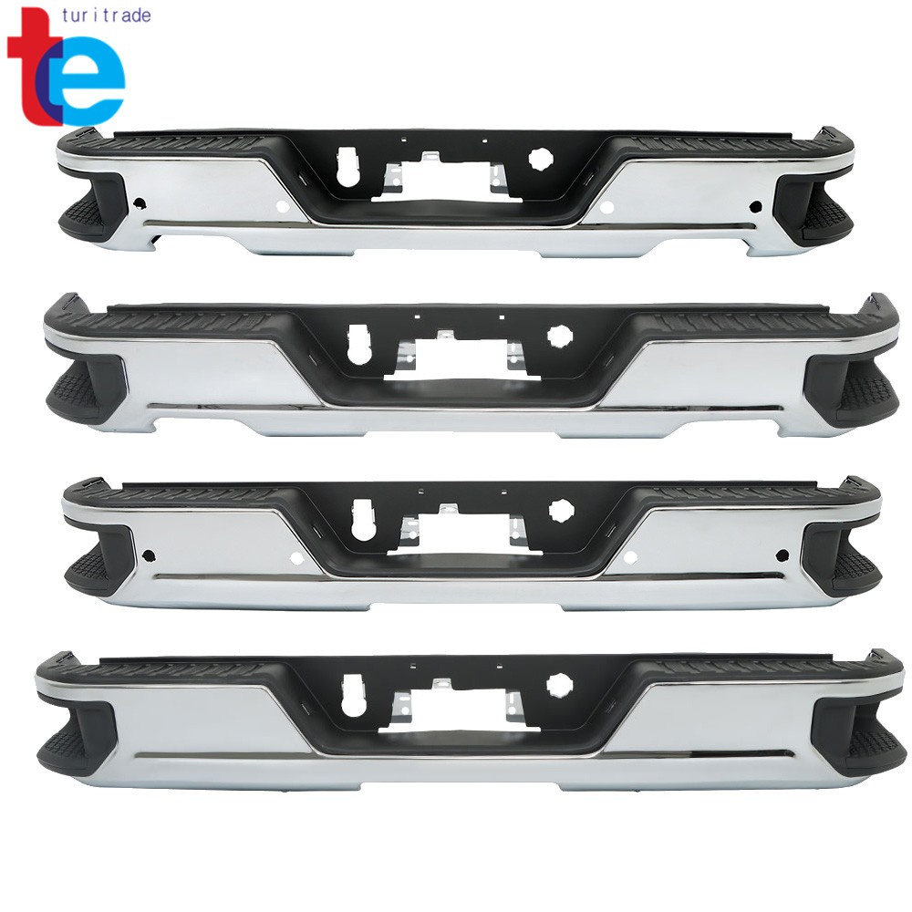 Chrome Rear Step Bumper Assembly For Chevy Silverado GMC Sierra 1500 2019-2023