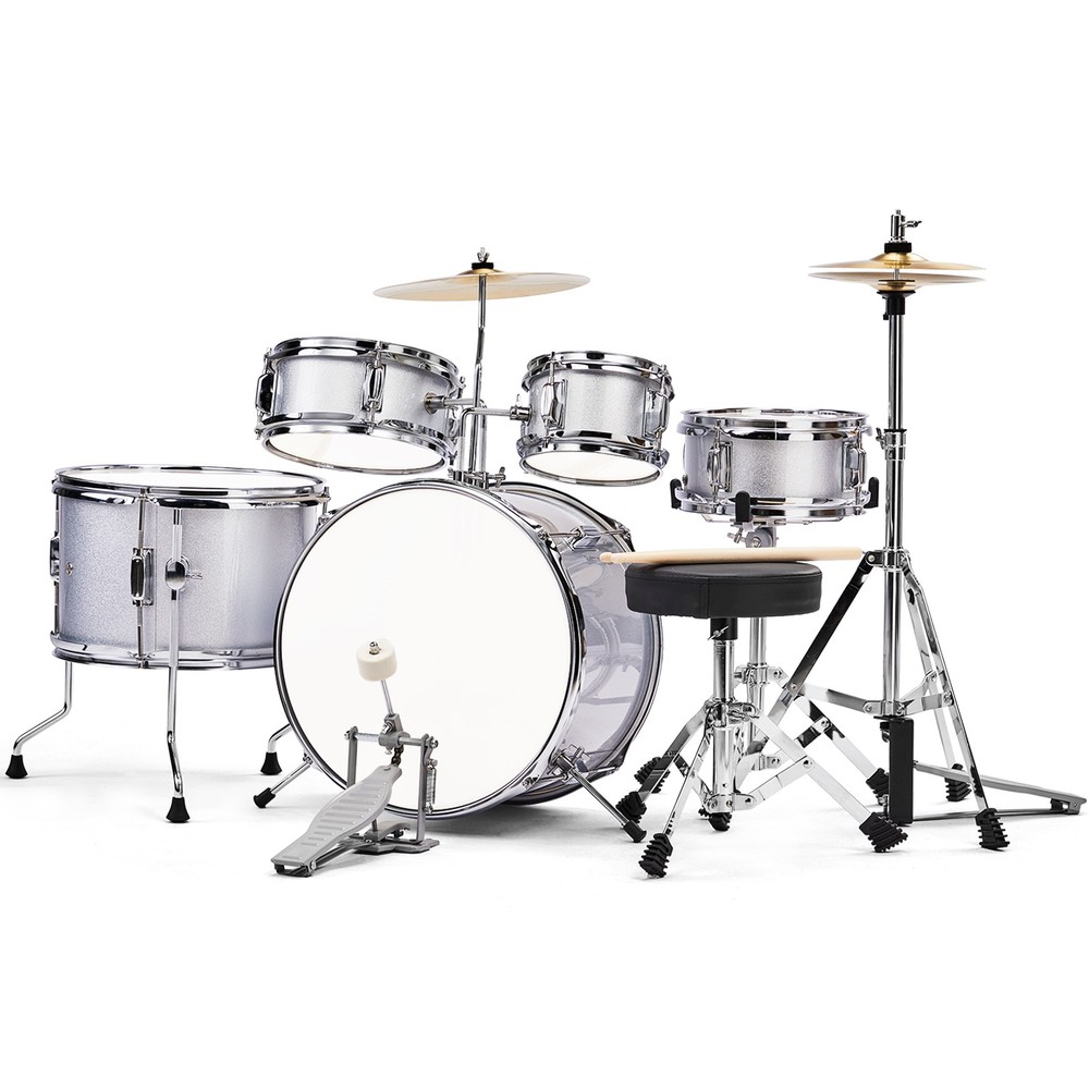 5-Piece Complete Junior Drum Set with Genuine Brass Cymbals - Advanced Beginner