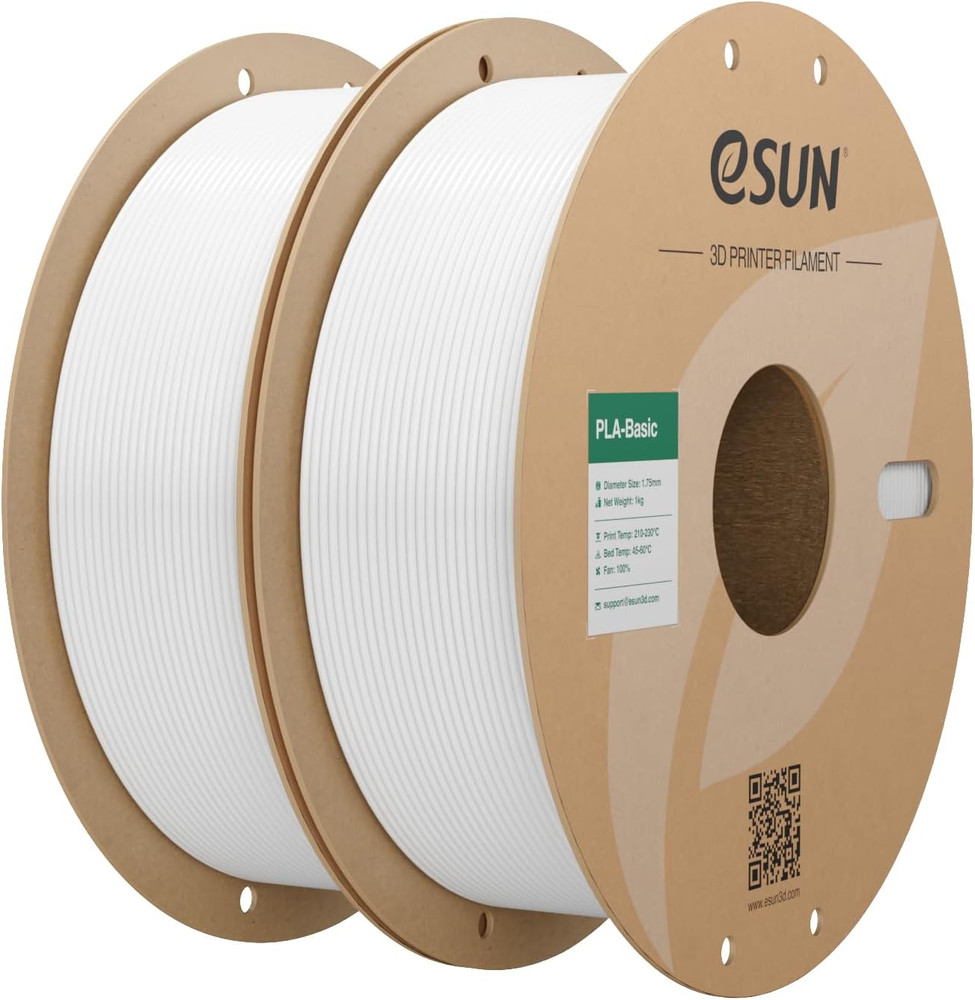 High Speed PLA Basic Filament 1 75mm 2 Spools 1KG Each Cold White