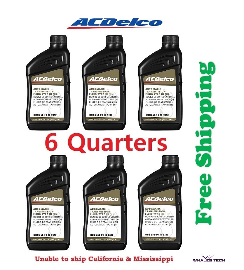 ACDelco 109240 ATF Type III (H) Automatic Transmission Fluid 6 Quart