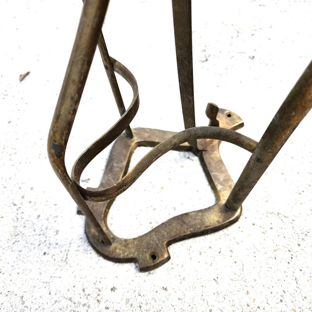 English Horse Saddle Wall Rack Solid Brass Vintage