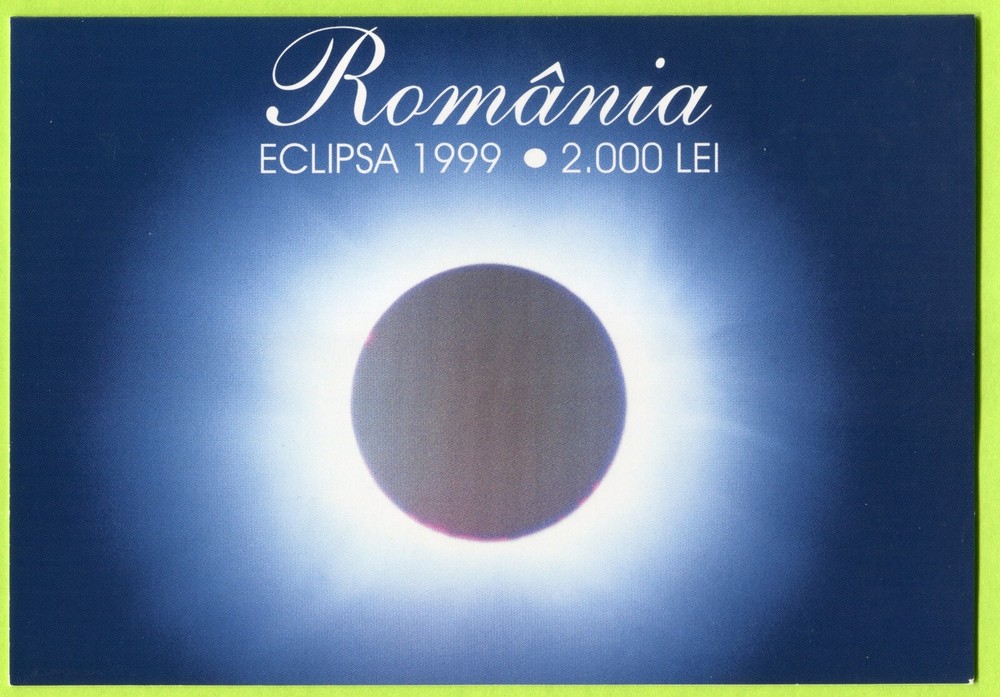 Romania 2000 Lei 1999 P111b UNC - Polymer / Solar Eclipse with folder