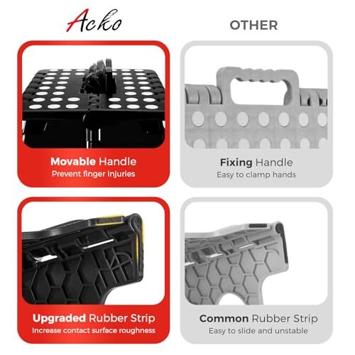 Folding Step Stool Foldable 16 Inch Stool 400 lbs CapacityPlastic Stools for ...