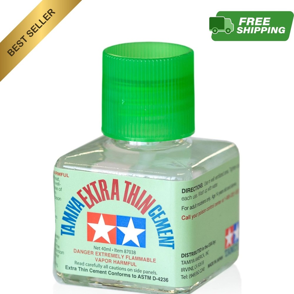 Extra Thin Plastic Cement Glue 40ml Fine Tip Bottle