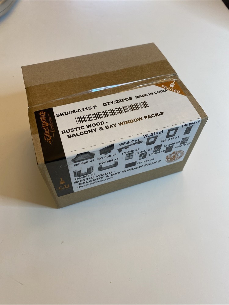 Dwarven Forge Rustic Wood Balcony & Bay Window Pack - NEW