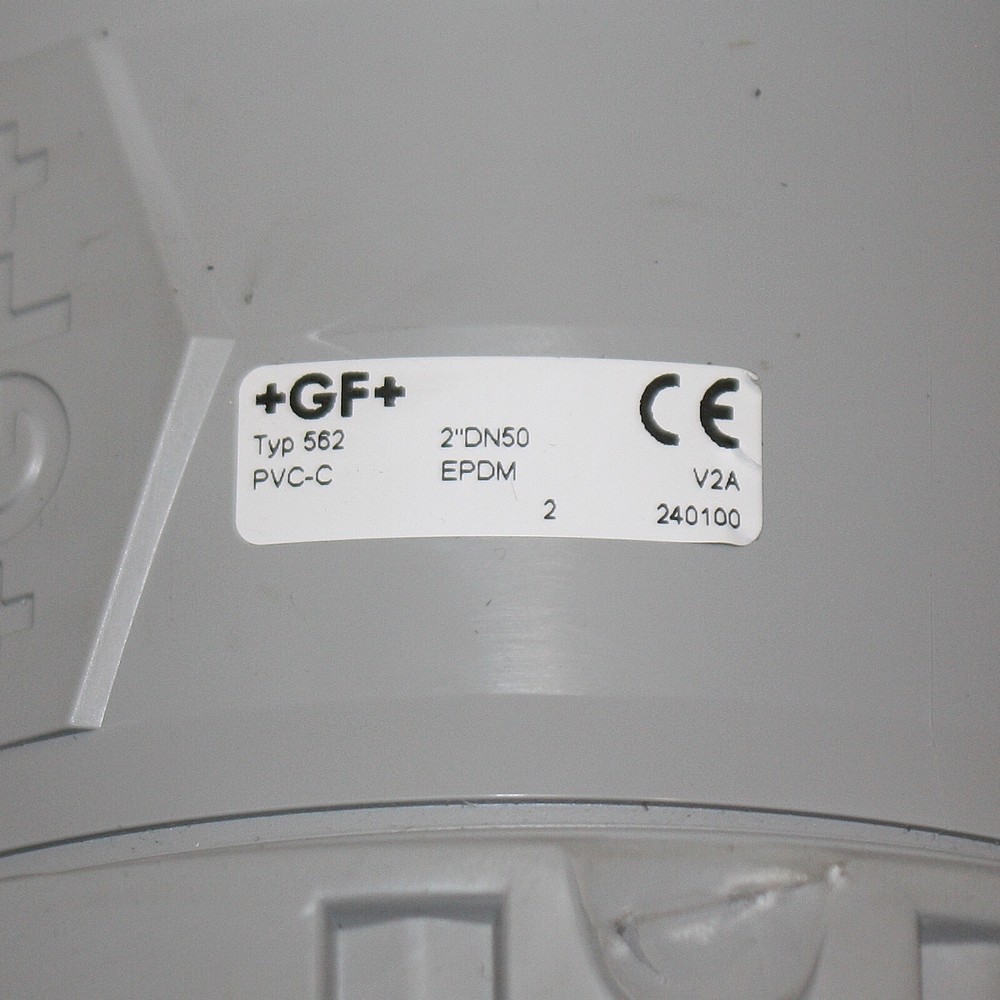 PARTIAL - GF Inline Spring Check Valve 163562107, 2" Socket, CPVC, Type 562 DN50