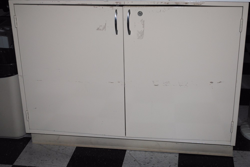 4' laboratory metal cabinet / bench--Pickup Only