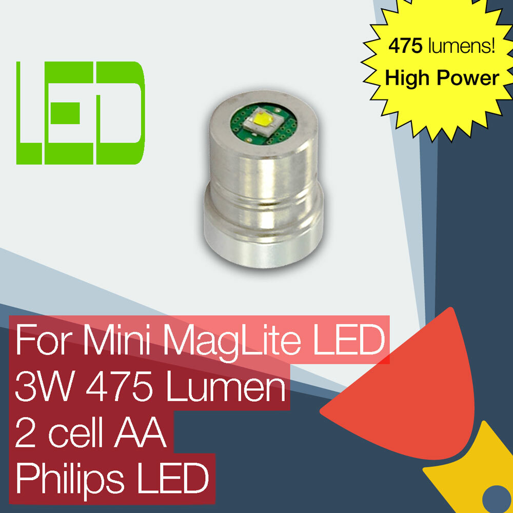Mini MagLite AA LED Upgrade Replacement Module 475LM High Power Torch Flashlight
