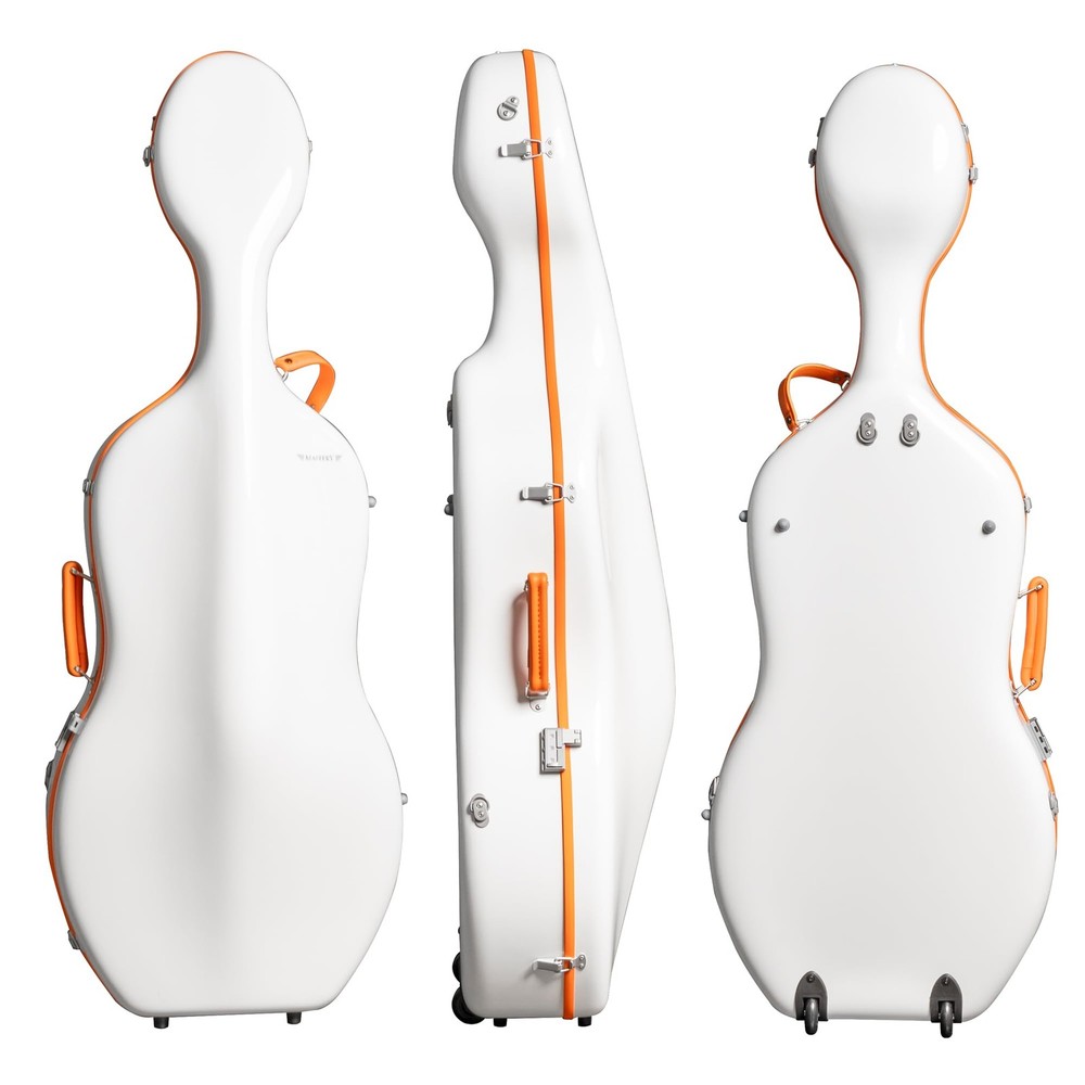 Mastery Carbon Cello Case - 8lb Light Wheels - White - CC-9015