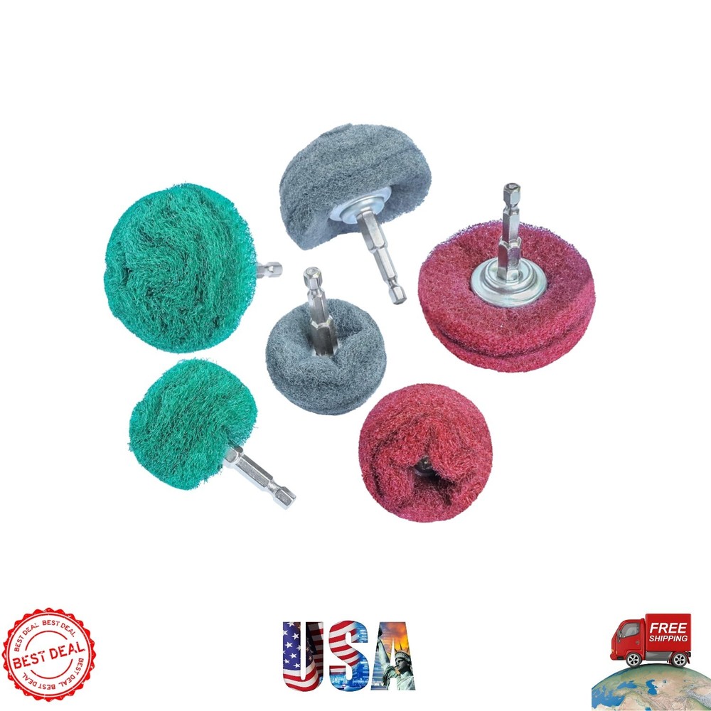 Self-Sharpening 6PCS Buffing Wheel Set for Effortless Rust Removal & Polishing