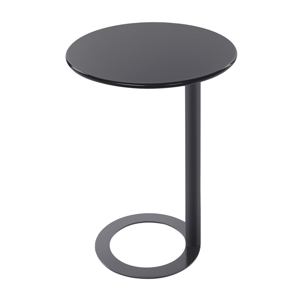 Side Table for Small Spaces, Modern Couch End Table Black