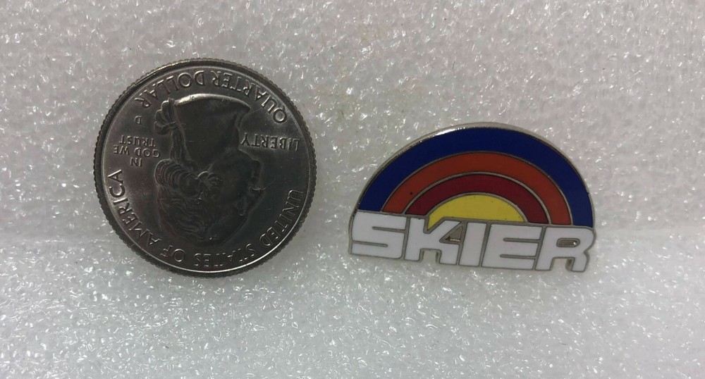 Skier Rainbow Pin