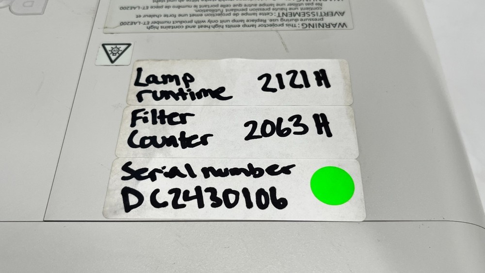 Panasonic PT-EZ570U LCD Projector White 2121HR