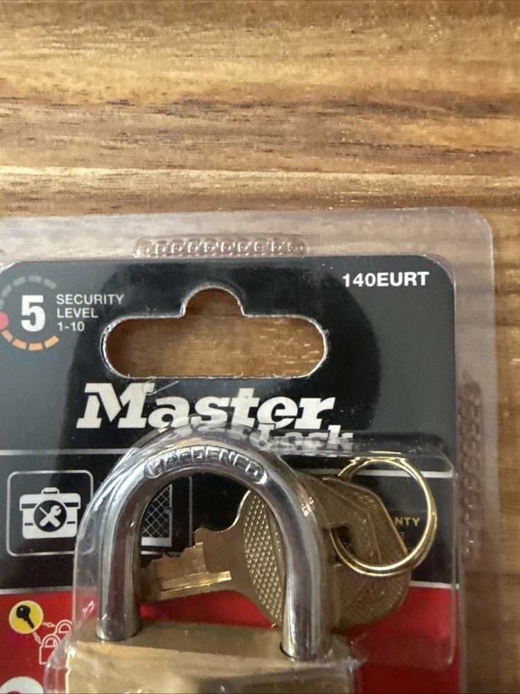 Master Lock - Solid Brass 40mm Padlock 4 Pin - Keyed Alike x 2 New In Package