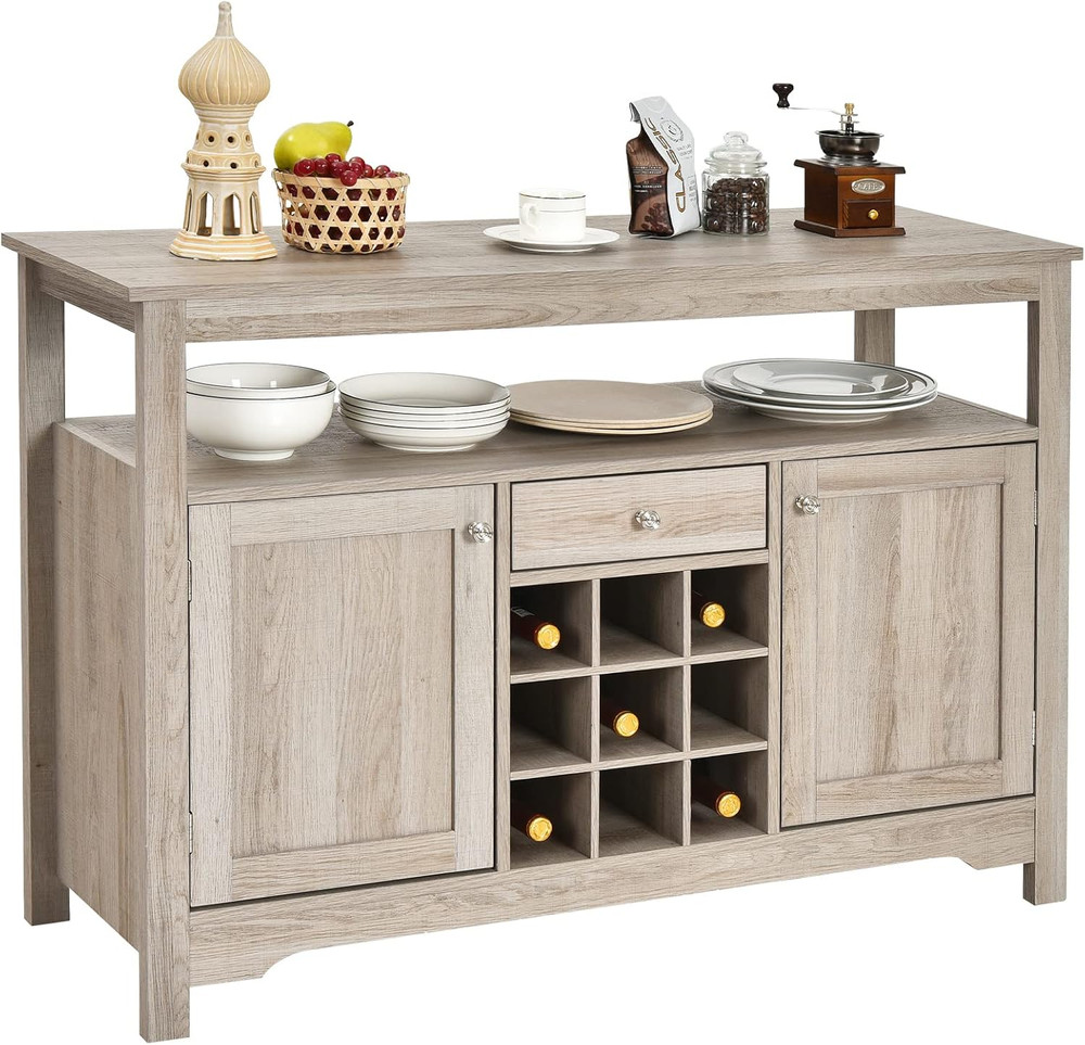 Elegant Buffet Cabinet with Wine Rack & Storage - Versatile Console Table