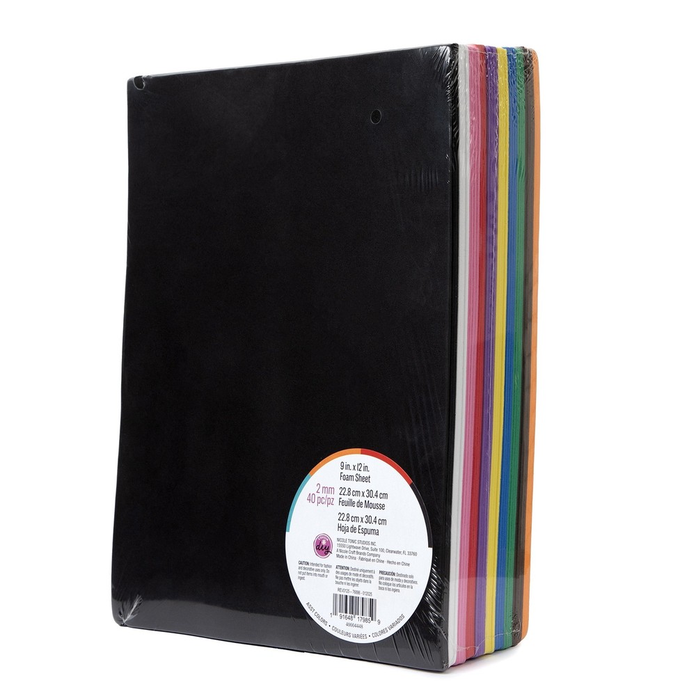 CousinDIY Foam Sheet 9"X12" 2mm 40/Pkg-Assorted Colors