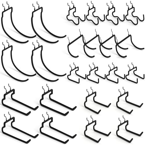 24 Pack Heavy Duty Pegboard Hooks - 1/4" Tool Hangers for Power Tools, Garage St