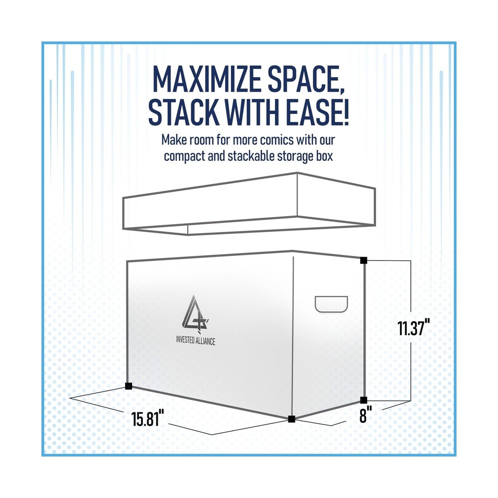Premium Short Comic Book Storage Box | Thick White Corrugated Paper Storage B...