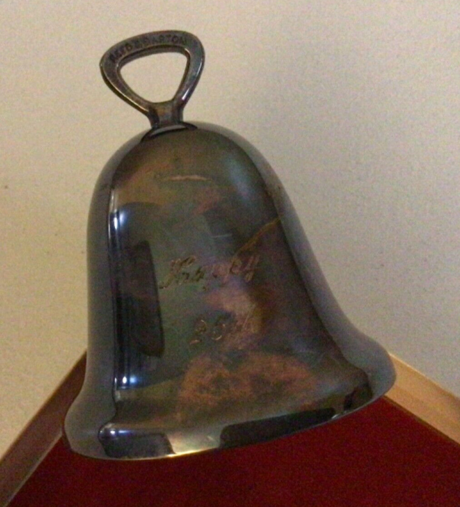 Reed & Barton Silver Plated 25th Anniversary Engraved Dinner Bell