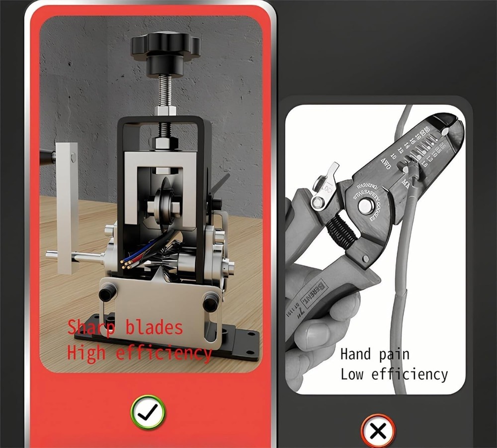 1-25mm Manual Wire Stripping Machine Drill Powered Hand Crank Wire Stripper Tool