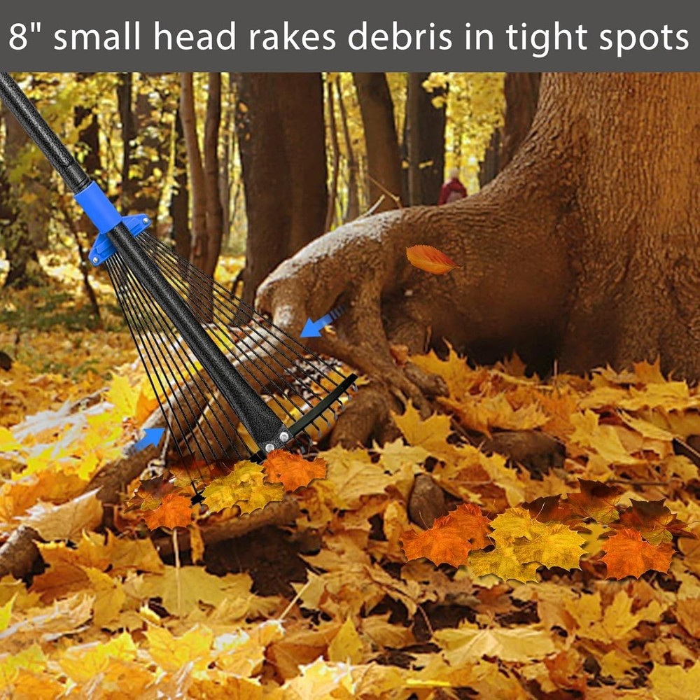 Adjustable Heavy Duty Metal Leaf Rake 8-17