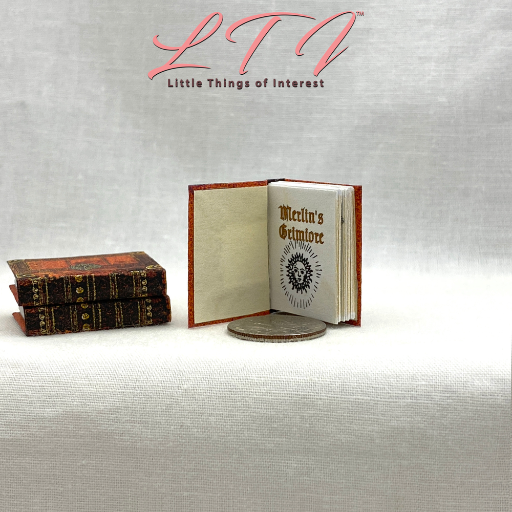 MERLIN'S GRIMOIRE Miniature 1:12 Scale Magic Medieval Manuscript Book