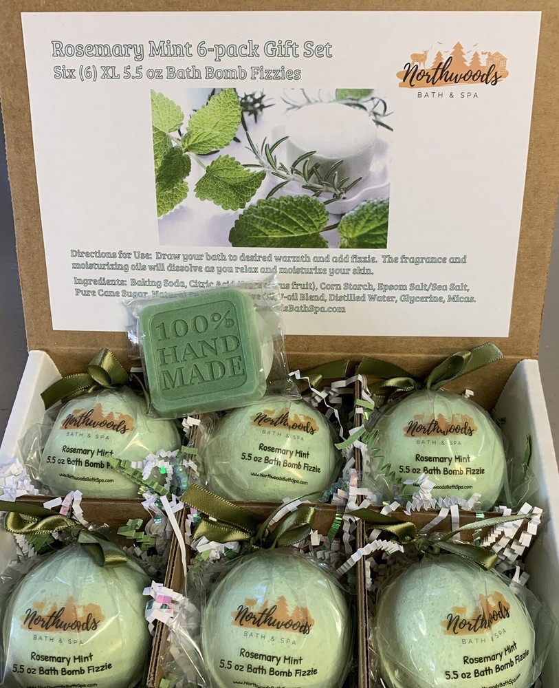 Rosemary Mint 6-pack Bath Bomb Gift Set