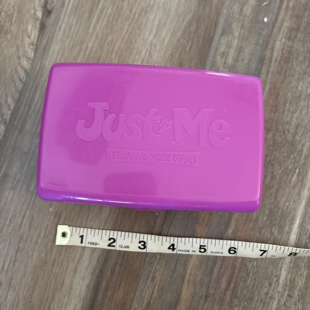 Vintage Pull Ups Just For Kids DRY Flushable Moist Wipes Container purple