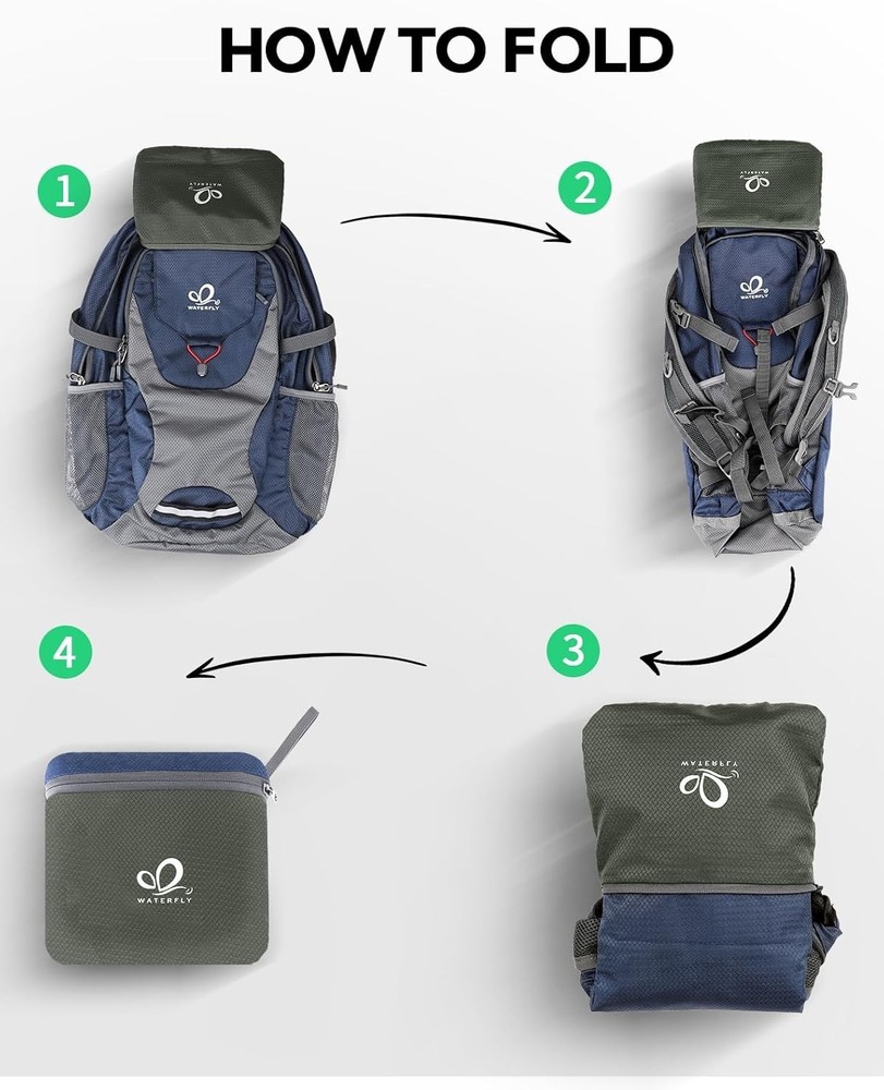 Lightweight Packable Hiking Backpack: 30L Foldable Travel Daypack Ultralight ...