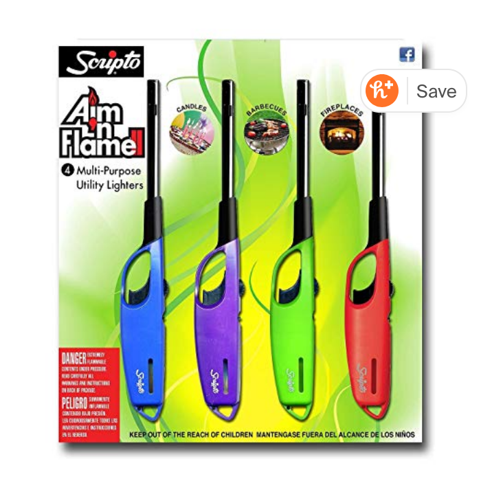 New Scripto AIM 'N Flame Camping Multi-Purpose Lighters, (Total Pack of 4)