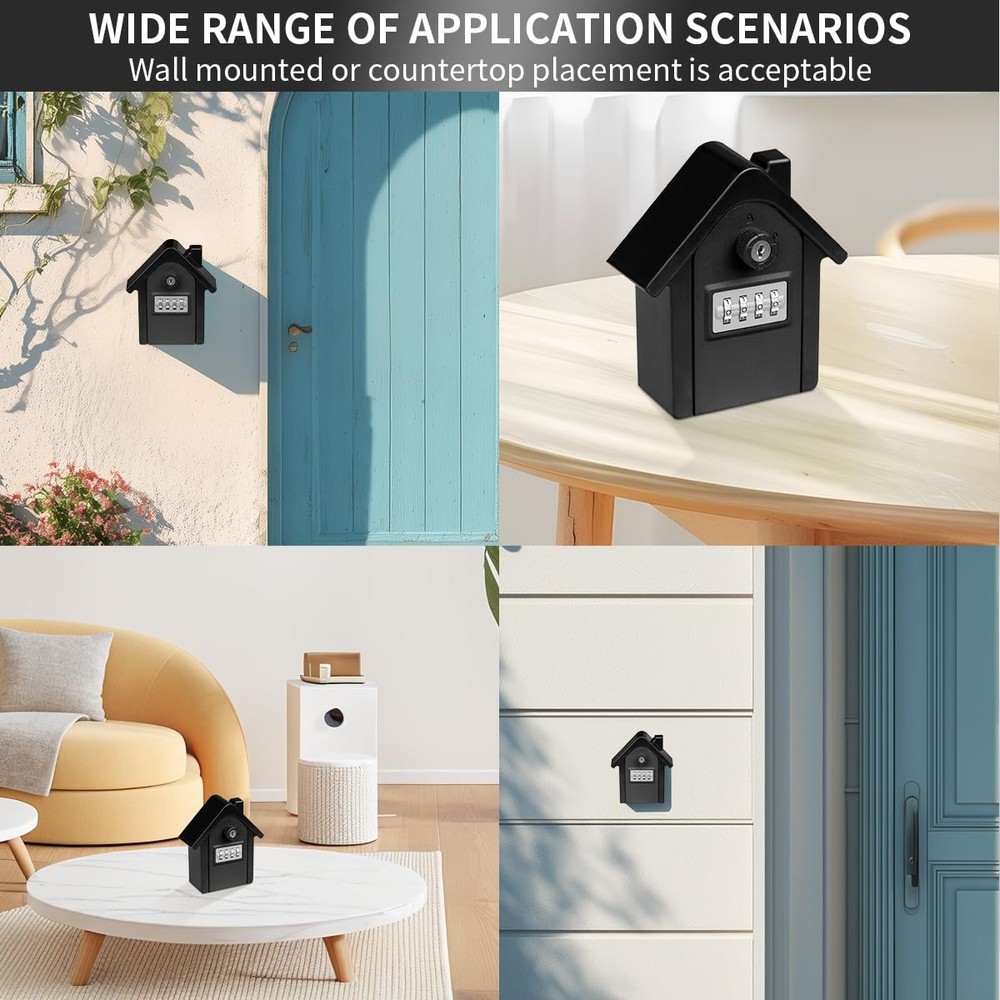 Key Lock Box with Combination Wall Mounted Key Storage Box Waterproof