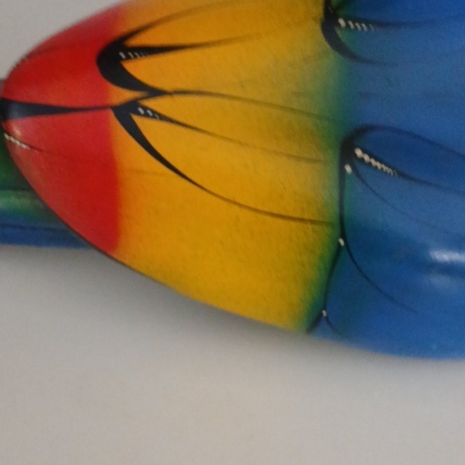 Hand-Painted Ceramic Parrot Figurine, Multicolor, Approx. 14 Inches
