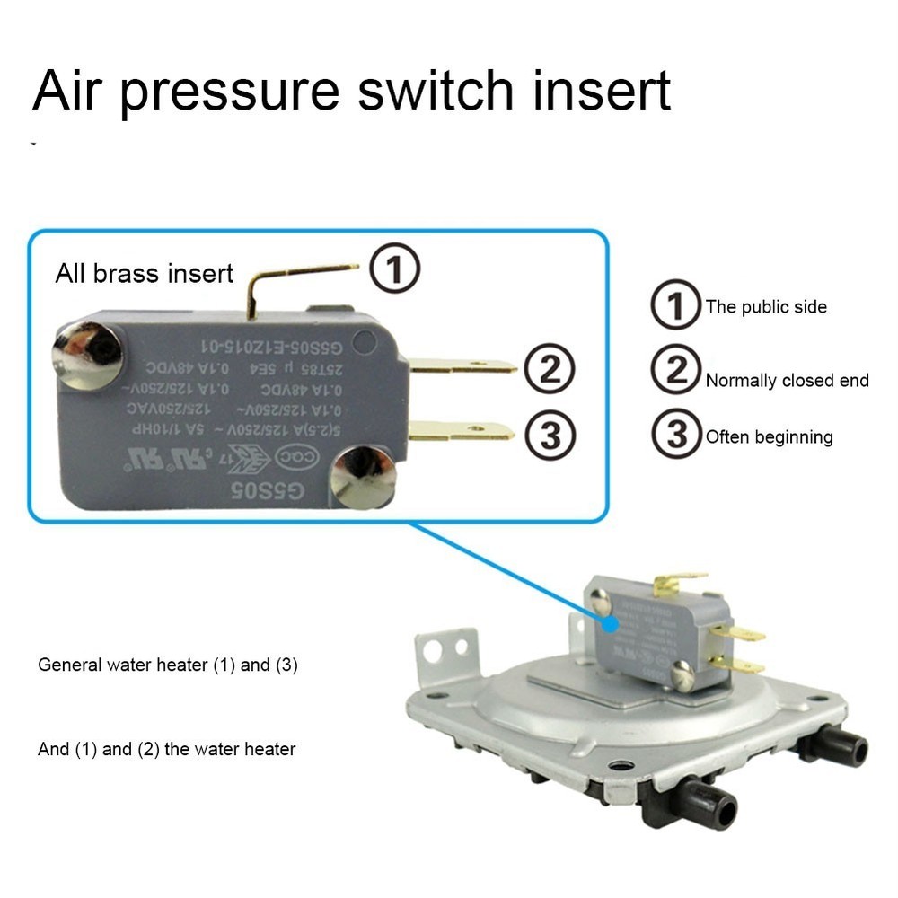 Air Pressure Switch Water Heater Repair AC 2000V 50Hz 60S For Gas Water Heaters