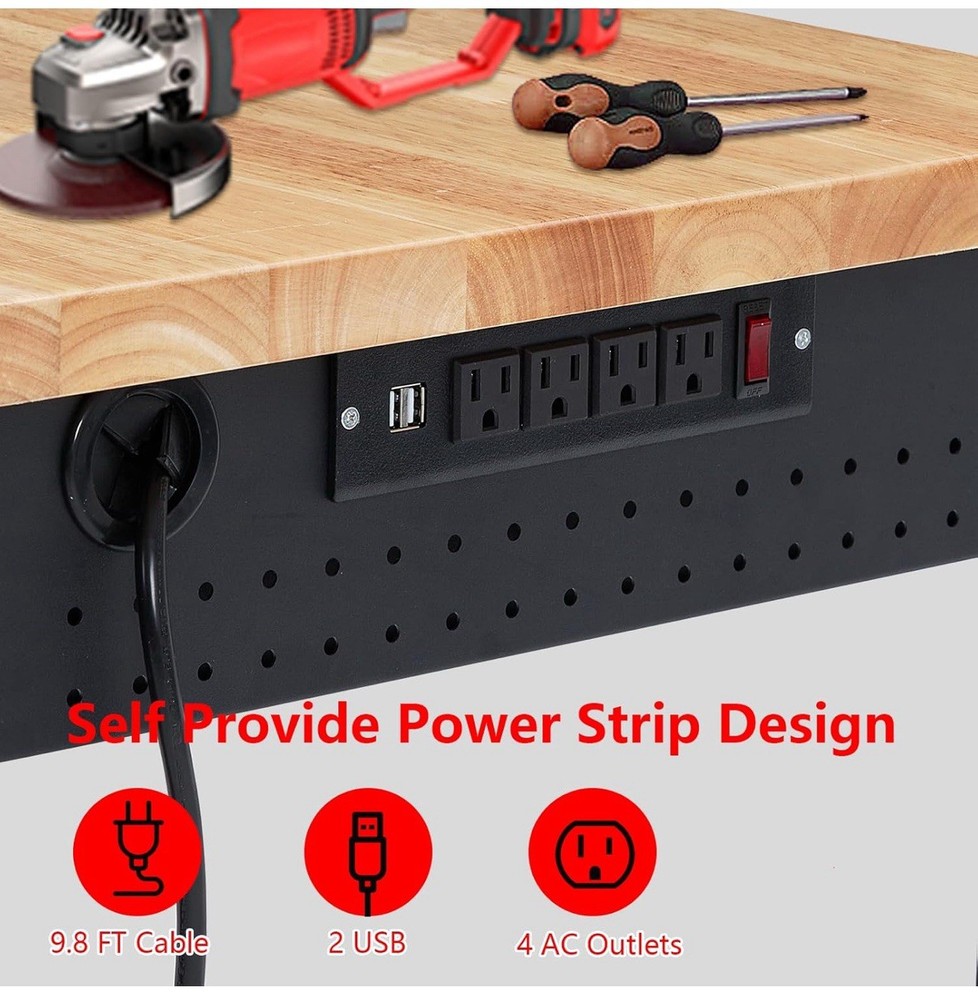 48” Adjustable Workbench，Heavy Duty Wood Work Bench 2000 Lbs Load Capacity,Work