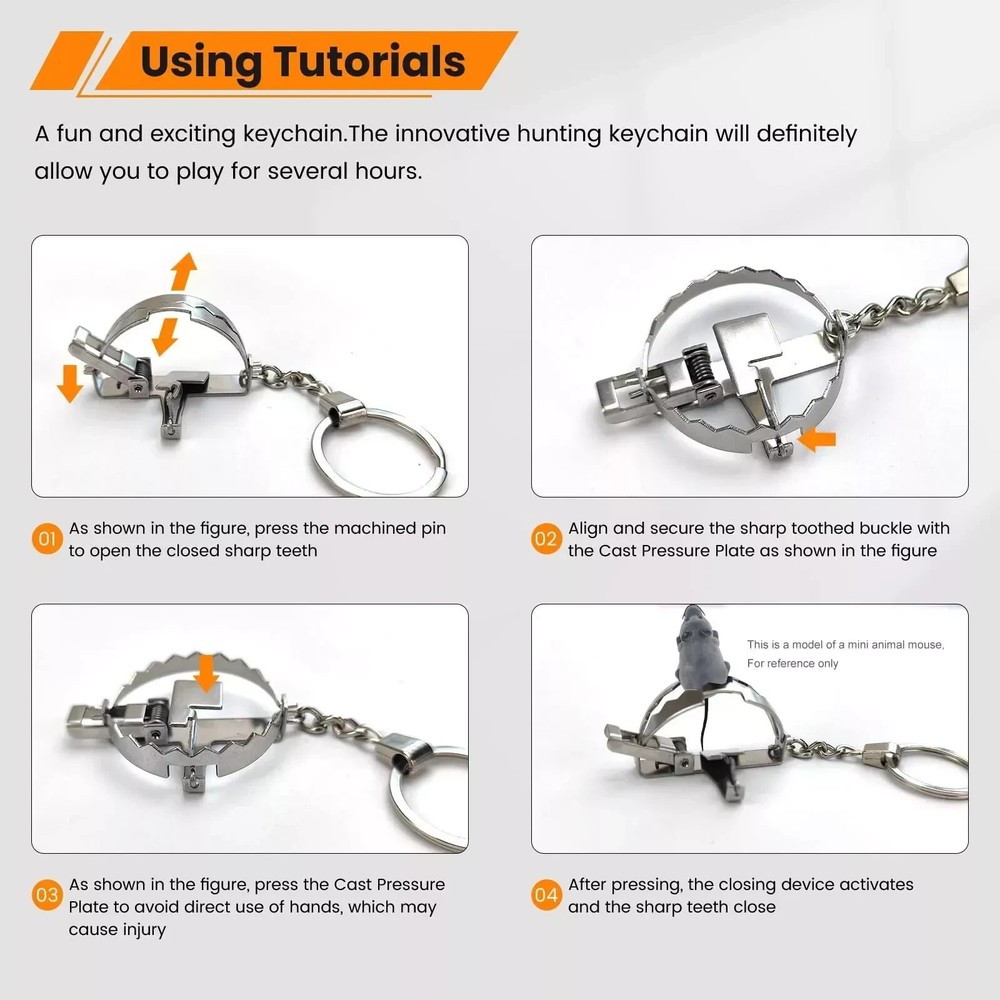 Mini Bear Trap Keychain