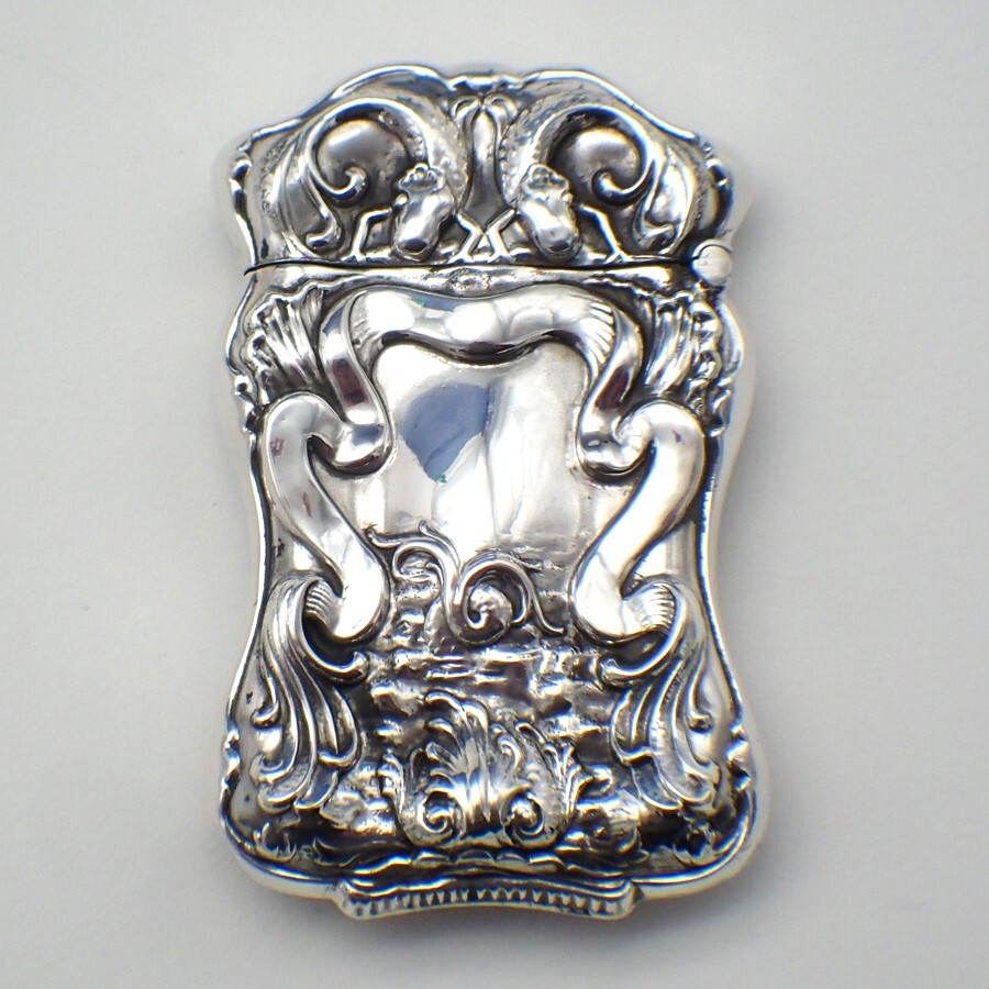 Ornate Match Box Sterling Silver Lizard Decorations