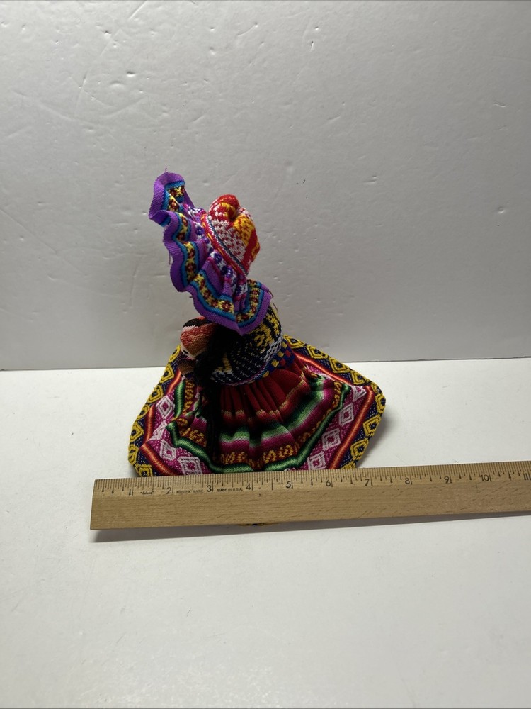 7" Peruvian Cusco Handmade Rag Doll with Inca Fabric