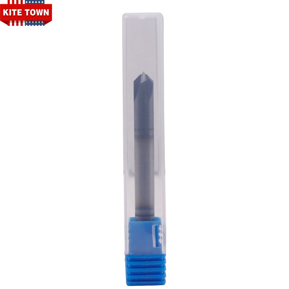 1/4" 4 Flute 90 Degree Solid Carbide Chamfer Mill - Double End - AlTiN Coated
