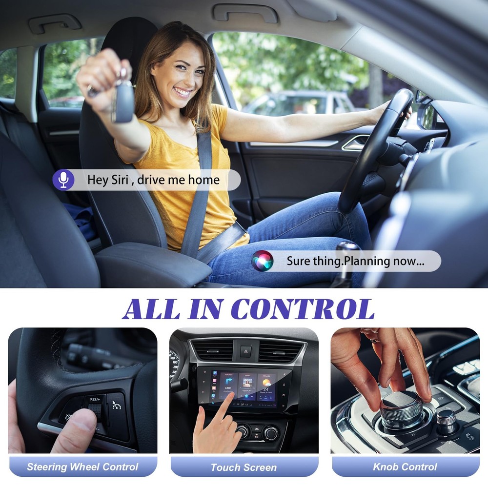 Wireless Carplay Adapter, 2 in 1 CarPlay & Android Auto Black