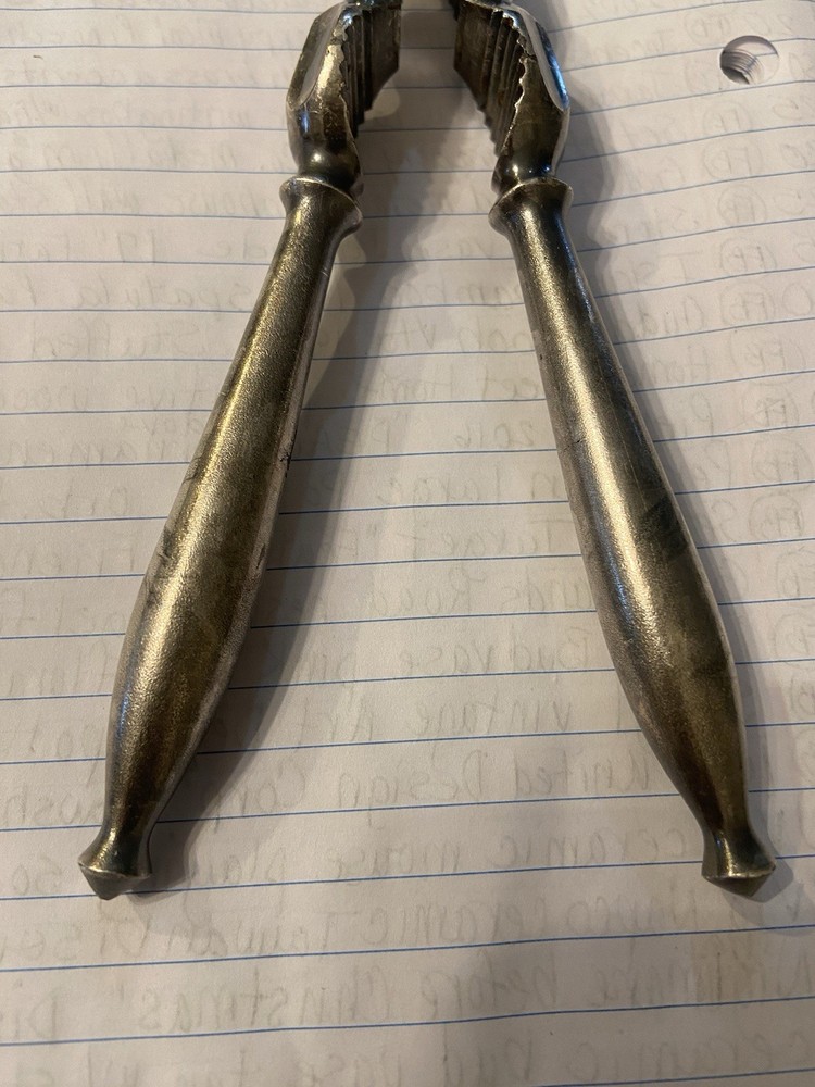 high quality antique 19th century 1800's solid silver-plated nut nutcracker