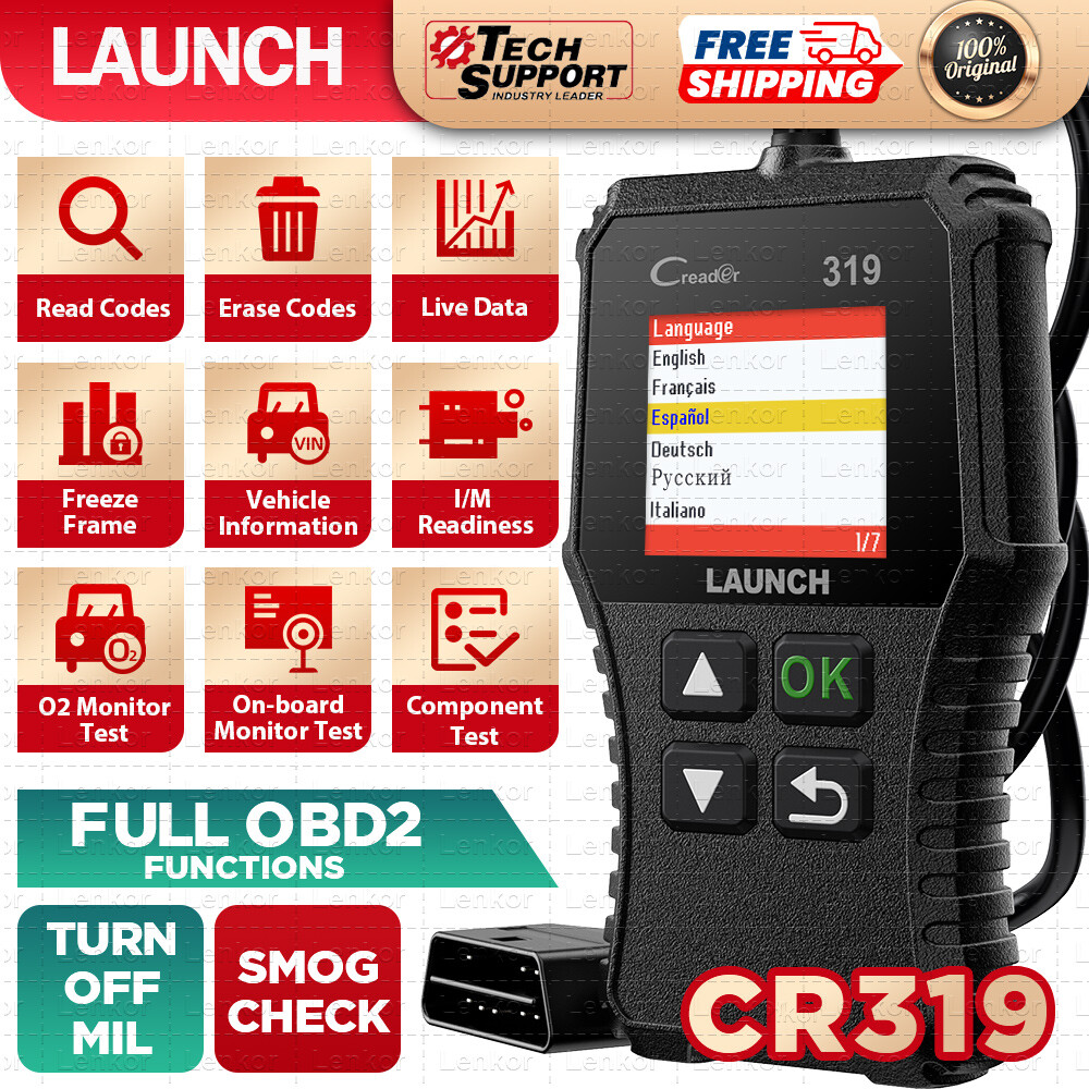 LAUNCH CR319 OBD2 Scanner Full OBDII Functions Diagnostic Tool Car Check Engine